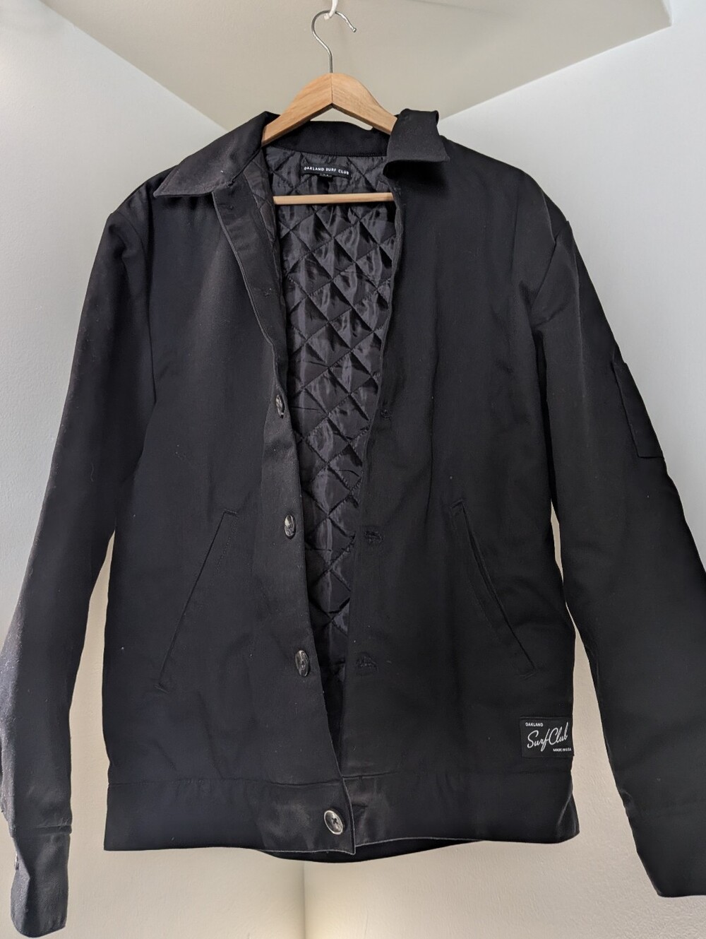Oakland Surf Club Men's Black Quilted-Lined Jacket